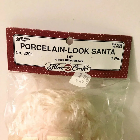 Vtg 1990 Fibre Craft Billie Peppers Porcelain Look Santa 14 Inch Plastic Doll - Picture 2 of 13
